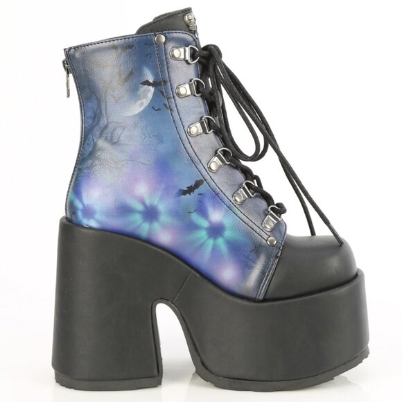 Goth Platform Whimsigoth Chunky Heel Lace-Up Ankle Boots - Picture 5 of 5